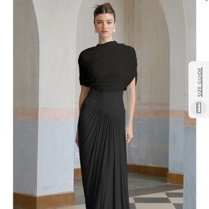Elegant Black Draped Gown